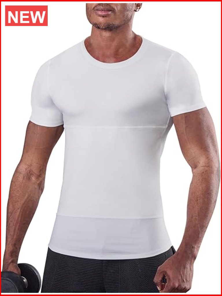 Mens Slimming Compression Shapewear Undershirt Tummy Control Body Shaper